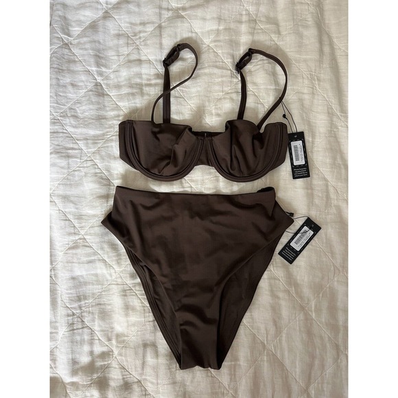 CUUP Other - CUUP Swim Earth Bikini SET The Balconette Size 6 34C 36B High Waist Size 2 Small